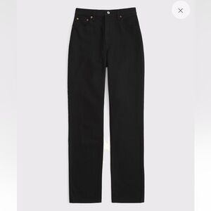 NWT LONG Abercrombie & Fitch Ultra High Rise 90s Straight Jean Black